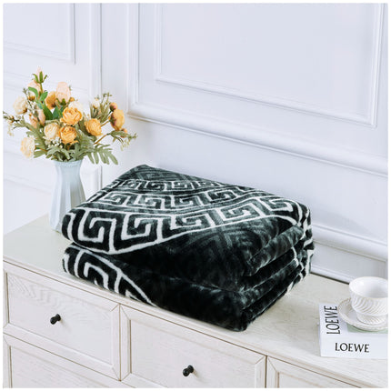 Indulge in timeless elegance and supreme comfort with the 100% polyester Greek Pattern Reversible Throw, a luxurious home accessory designed to enhance your space while providing warmth and coziness. This beautifully crafted throw showcases a classic Greek pattern, blending intricate design elements with a sophisticated touch. The reversible feature adds versatility, allowing you to switch between patterns effortlessly to match your décor or mood.