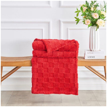 Bentley Jacquard Throw soft woven textured blanket draped over sofa