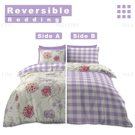 Reversible duvet cover design offers two stylish looks in one bedding set.
Easily switch sides to refresh your bedroom style anytime.