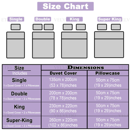 Available in single, double, and king size options to fit different bed sizes.
Perfectly tailored dimensions ensure a neat and comfortable fit.