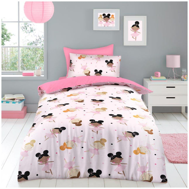 This Ballerinas Kids Duvet Cover Set is the perfect blend of comfort and cuteness, designed to brighten up any young dancer’s room. Featuring a delightful ballerina print on a soft pink background, this 100% polyester set is lightweight, durable, and machine washable for easy maintenance. Complete with a matching pillowcase, it's ideal for adding a whimsical, coordinated look to your child's bedding while keeping them cozy all year round.
