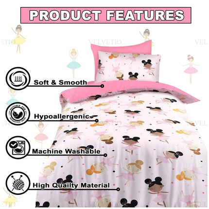 Make bedtime magical with our Ballerinas Kids Duvet Cover Set, designed to bring comfort, charm, and fun to your child’s room. Featuring an adorable ballerina print in soft pastel tones, this set is made from high-quality, hypoallergenic polyester that’s gentle on sensitive skin. It’s soft, smooth, and breathable, offering cozy comfort all night long. Easy to care for, this duvet cover set is machine washable and built to last, making it a perfect blend of style and practicality for any young ballet lover.