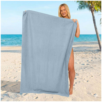 Classic blue oversized towel with a clean look and a comfortable, absorbent fabric feel.