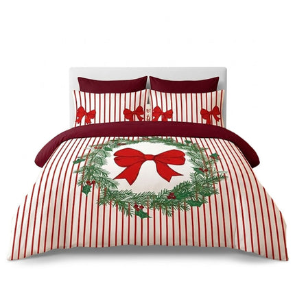 Soft Microfibre Xmas Bow Licious Christmas Bedding Set with Festive Duvet Cover and Pillowcases