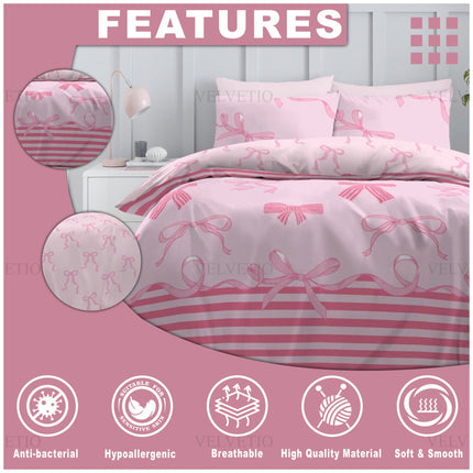 Stylish bow pattern design adds a cute and modern touch to your bedroom.
High-quality print that stays vibrant after washing.