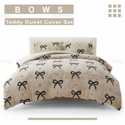 Adorned with a stylish Black Bow Pattern, this set brings a touch of elegance and playful charm to any bedroom decor.