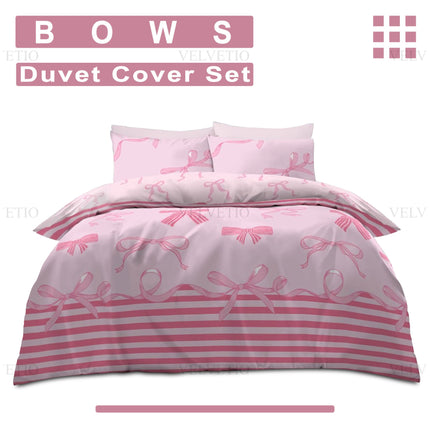 Elegant bows bedding set with soft, breathable material for daily comfort.
Available in single, double, and king size options.