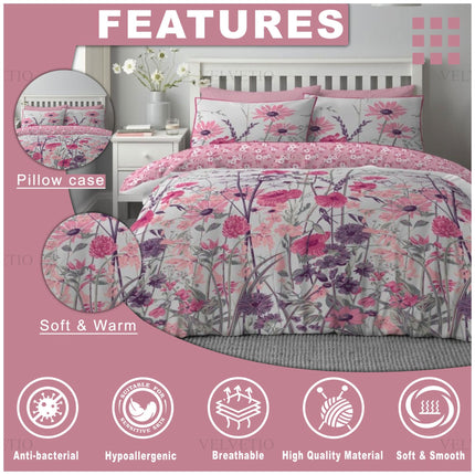 Complete Bedding Set: Includes 1 duvet cover, 1 fitted sheet, and 2 matching pillowcases.

Premium Material: Crafted from a soft, breathable fabric blend – 30% cotton and 70% polyester – for long-lasting comfort and easy maintenance.
