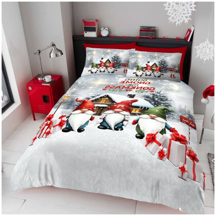 One of its standout features is the reversible design, offering two equally delightful Christmas-themed patterns in one – perfect for switching up your décor throughout the holidays without buying a second set.