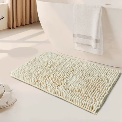 MEMORY Miami Loop Bath Mat in Cream plush memory foam non slip bath mat