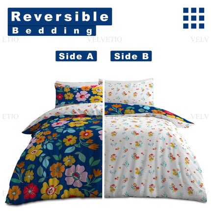 Reversible duvet cover offers two elegant looks in one bedding set.
Flip the design easily to refresh your bedroom style anytime.