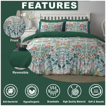 Beautiful floral damask design enhances bedroom decor with luxury style.
High-quality print remains vibrant after multiple washes.