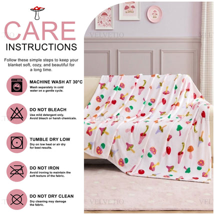 Cosy Funky Mushroom Blanket – Warm and comfortable throw featuring a quirky mushroom-inspired appearance, designed for everyday lounging while bringing a fun and creative finishing touch to your home décor.