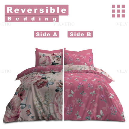 Reversible duvet cover set offers two stylish looks in one design.
Flip the sides easily to refresh your bedroom style anytime.