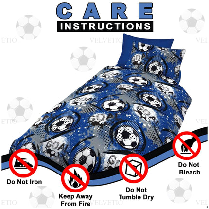 This duvet cover set is machine washable and designed for quick drying without losing its softness or vibrant colors. To preserve its quality, avoid ironing, bleaching, or tumble drying. Simply wash on a gentle cycle and keep it away from direct heat or fire.