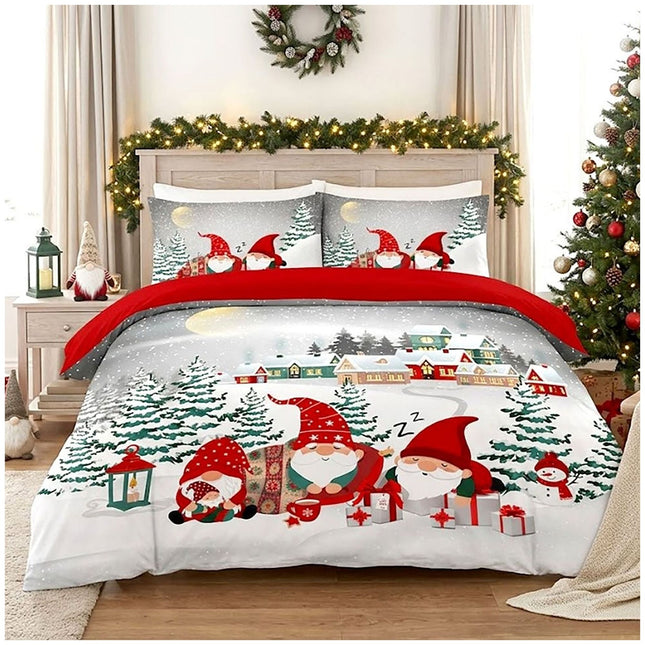 Soft Microfibre Gonkmas Snuggle Christmas Bedding Set with Festive Duvet Cover and Pillowcases