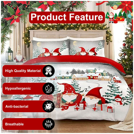 Cosy Gonkmas Snuggle Microfibre Christmas Duvet Cover Set for a Warm and Festive Bedroom Look