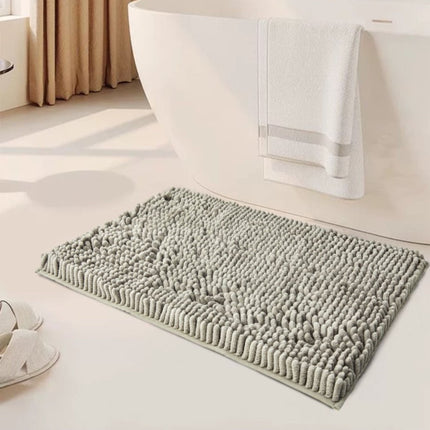 MEMORY Miami Loop Bath Mat in Grey modern soft memory foam non slip bath mat