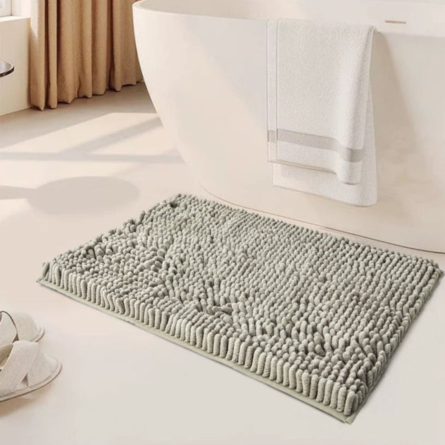 MEMORY Miami Loop Bath Mat in Grey modern soft memory foam non slip bath mat