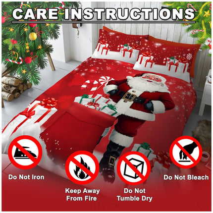 No more complicated washing routines! This duvet cover set is machine washable and retains its softness and color vibrancy even after multiple washes. Just tumble dry on low and it’s ready to spread holiday cheer again.