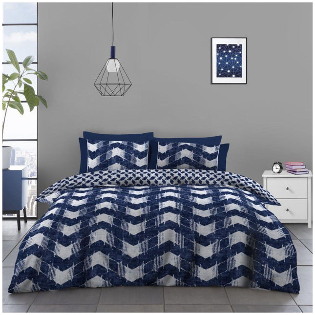 Elevate your bedroom with this exquisite 4-piece duvet cover set that masterfully balances modern design with luxurious comfort. Crafted with the discerning decorator in mind, the set’s standout feature is its reversible design which means you enjoy two distinct looks in one elegant package.