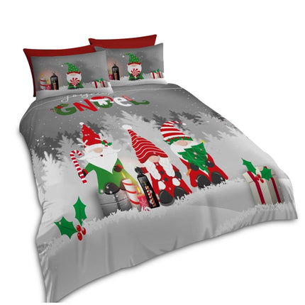 Celebrate the festive season in cozy style with our "Joyeux Gnoel" Christmas Gnome Duvet Cover Set! Featuring playful gnomes in vibrant red, green, and white holiday attire, this set adds a fun and whimsical touch to your holiday décor.