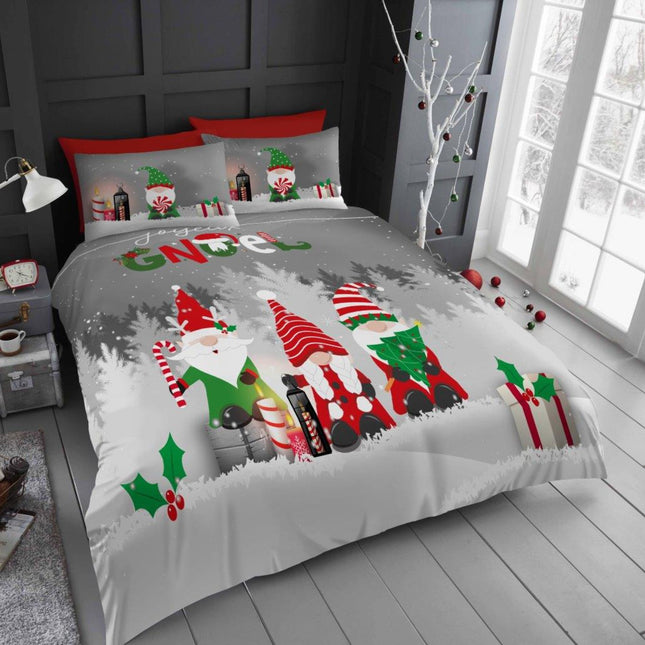 Made from 100% soft, durable polyester, this bedding is lightweight, wrinkle-resistant, and easy to care for—perfect for winter snuggles. The set includes a duvet cover and matching pillowcases, complete with a joyful forest background, candy canes, presents, and holly accents.
