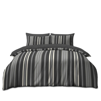 Junie stripe duvet cover set with matching pillowcases and modern design.
Soft microfiber bedding set perfect for stylish and contemporary bedrooms.
