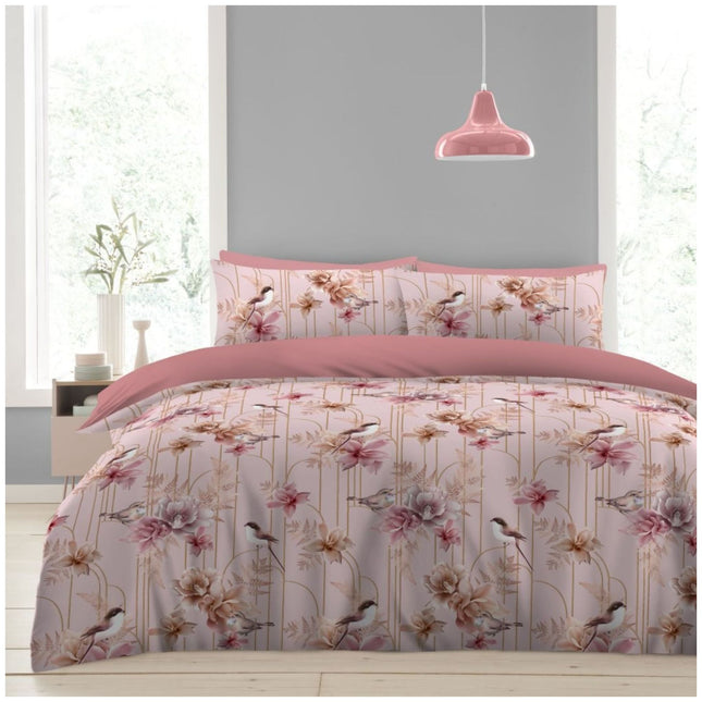 Microfiber Kamala bedding set featuring colorful floral and bird pattern.
Adds a fresh and vibrant touch to your bedroom decor.