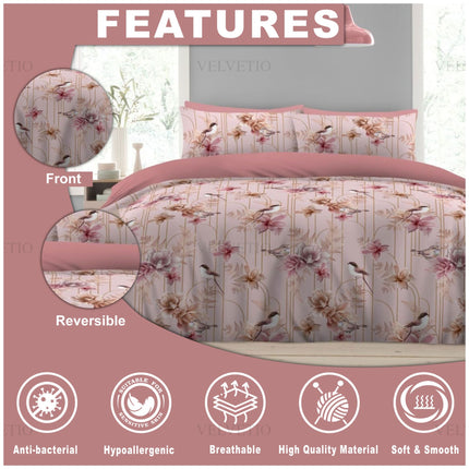 Beautiful floral and bird design enhances bedroom decor with charm.
High-quality print remains vibrant after repeated washes.