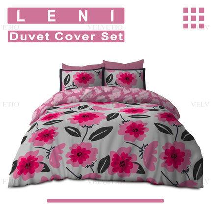 Reversible duvet cover set provides two elegant looks in one design.
Easily flip sides to refresh your bedroom style anytime.