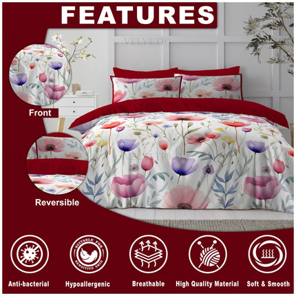 Beautiful floral pattern enhances bedroom décor with a stylish look.
High-quality print remains vibrant after repeated washing.