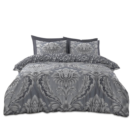 Maria Damask floral duvet cover set with matching pillowcases and luxurious design.
Soft and breathable bedding set perfect for modern and classic bedrooms.