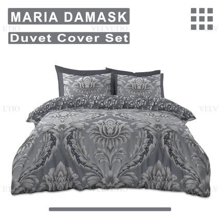 Elegant floral damask duvet cover set made with soft, comfortable, and durable fabric.
Available in single, double, and king size options.