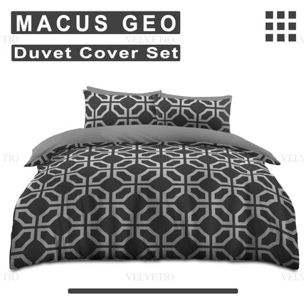 Elegant geometric duvet cover set made with soft, breathable, and durable fabric.
Available in all sizes including single, double, and king size.