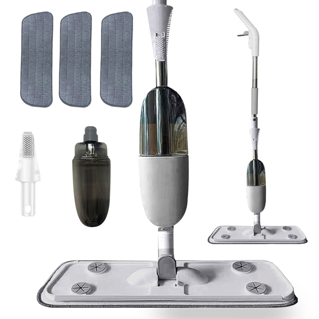Upgrade your home cleaning routine with this all-in-one Spray Mop Floor Cleaning System – designed for convenience, efficiency, and eco-friendly performance. Whether you're tackling tile, hardwood, laminate, or vinyl, this mop offers a powerful clean without the hassle of bulky buckets. The included refillable spray bottle lets you use your favorite cleaner or just water, while the three reusable microfiber pads pick up dust, dirt, and debris with ease.