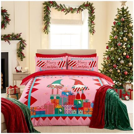 Merry Gonkmas Seasonal Microfibre Duvet Set with Christmas Pattern for a Fun Bedroom Makeover