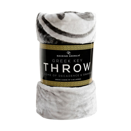 Introducing the Greek Border Throw This meticulously crafted throw boasts a striking Greek border design and is made from high-quality, soft, and skin-friendly 100% polyester (inspired by luxurious Mink faux fur fleece). Its sophisticated grey hue and intricate detailing not only elevate your home décor but also ensure exceptional warmth and insulation, making each moment spent with it a testament to lasting comfort and style.
