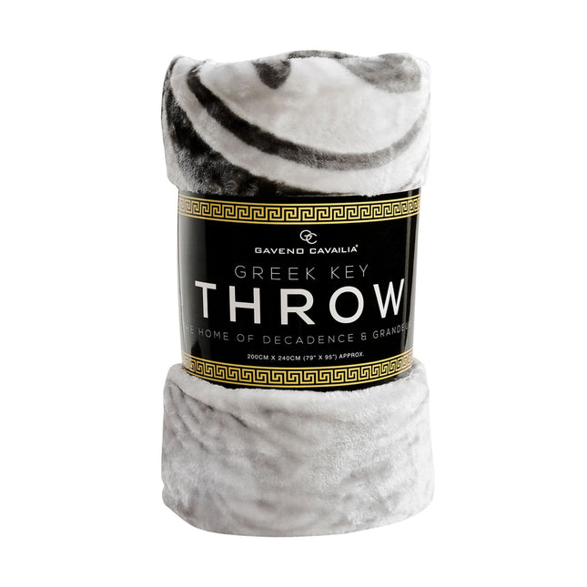 Introducing the Greek Border Throw This meticulously crafted throw boasts a striking Greek border design and is made from high-quality, soft, and skin-friendly 100% polyester (inspired by luxurious Mink faux fur fleece). Its sophisticated grey hue and intricate detailing not only elevate your home décor but also ensure exceptional warmth and insulation, making each moment spent with it a testament to lasting comfort and style.
