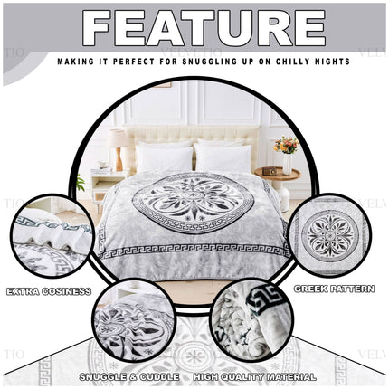 Luxurious Material & Soft Texture: Expertly woven from premium 100% polyester, the throw exudes a plush, sumptuous feel that invites you to relax and unwind, delivering comfort that lasts through countless seasons.