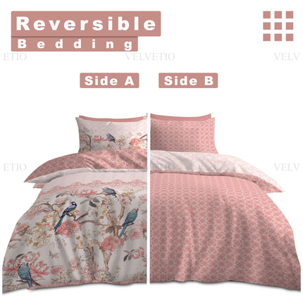 Reversible duvet cover set provides two stylish looks in one design.
Flip sides easily to refresh your bedroom style anytime.