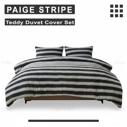 High-quality stitching ensures the duvet set maintains its structure over time, while the vibrant stripe and teddy print retain their colours, wash after wash.