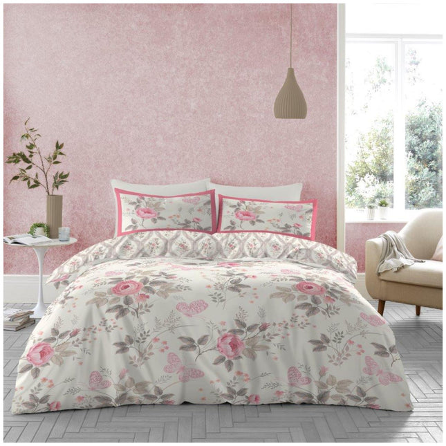 Experience the perfect harmony of style and comfort with the Pandora 4PC Duvet Cover Set. This exquisite bedding ensemble features an enchanting leaf floral butterfly pattern that invites natural elegance into your space, while its fully reversible design offers two distinct looks to effortlessly refresh your bedroom décor. Thoughtfully crafted with skin friendly, breathable fabric, the set comprising a duvet cover, matching pillow case, and coordinated sheet ensures a soft,