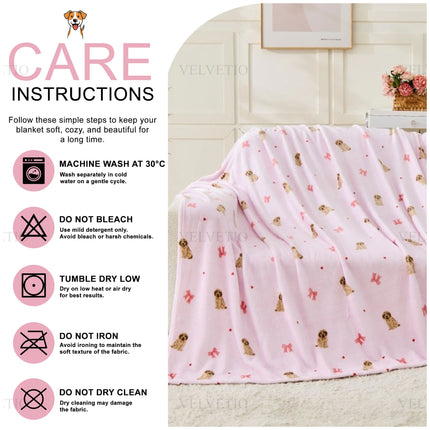 Dog Lover Decorative Puppy Throw – Attractive blanket featuring a charming puppy theme, designed to complement cosy interiors while adding an enjoyable animal-inspired accent to living rooms, bedrooms and seating areas.