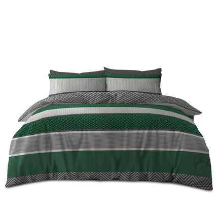Rufus stripe duvet cover set with matching pillowcases and modern design.
Soft and breathable bedding set perfect for contemporary bedrooms.