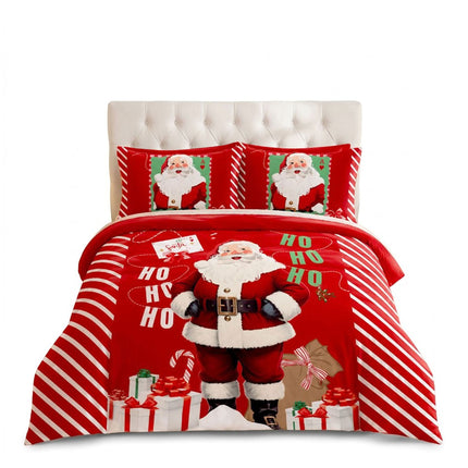 Microfibre Santa Mail Christmas Duvet Cover Set with Festive Holiday Design for Bedroom