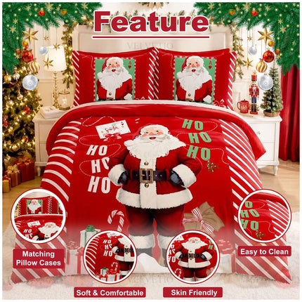 Festive Santa Mail Microfiber Bedding with Christmas Inspired Duvet Cover and Pillowcase Design