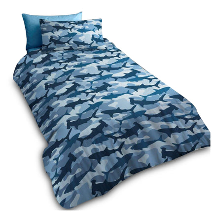 Make bedtime an underwater adventure with our Shark Camouflage Kid Duvet Cover Set! Featuring a bold all-over shark pattern in cool ocean blues, this eye-catching bedding set is perfect for kids who love marine life and action. Crafted from soft, breathable 100% microfiber polyester, it’s gentle on sensitive skin, hypoallergenic, and lightweight for year-round comfort.