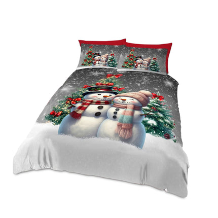 The set includes a matching pillowcase that completes the look with the same “Snow My Love” theme. The pillowcase ties the entire bedding design together, creating a cozy, coordinated aesthetic for your holiday bedroom.