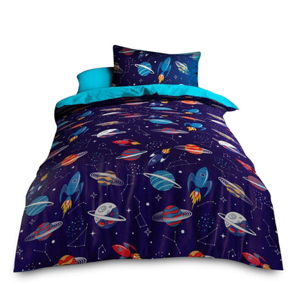 The Space Boys Kid Duvet Cover Set is more than just bedding – it’s a gateway to imagination. Featuring rockets, stars, planets, and galaxies, this fun and colorful set is designed to inspire curiosity and make every night a mission to the moon. Whether your child is obsessed with astronauts or just loves the mysteries of the universe, this bedding set creates the perfect space-themed sanctuary.